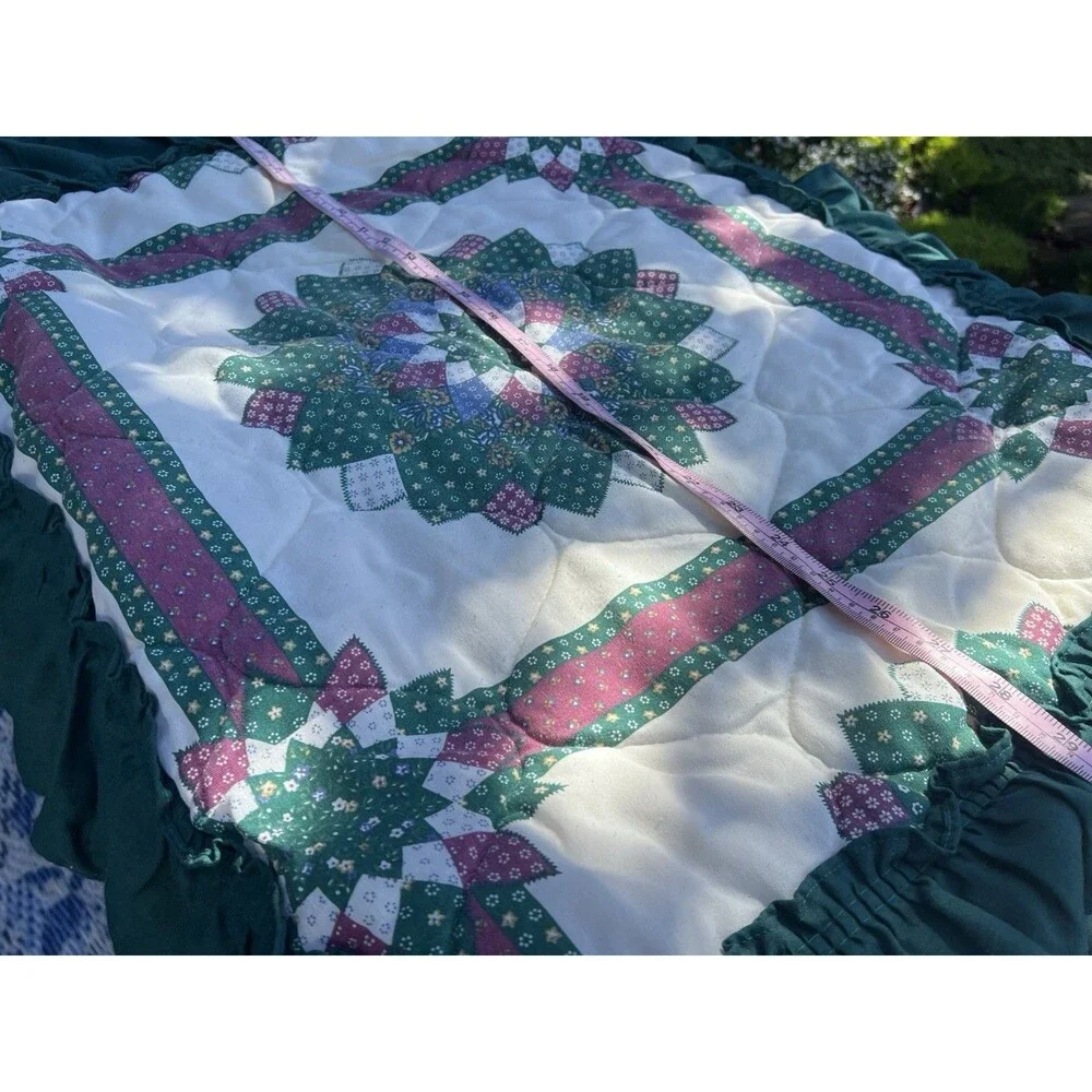 Vintage Perfect Fit Pillow Shams Set 2 Quilt Star Patchwork Cottage Farmhouse